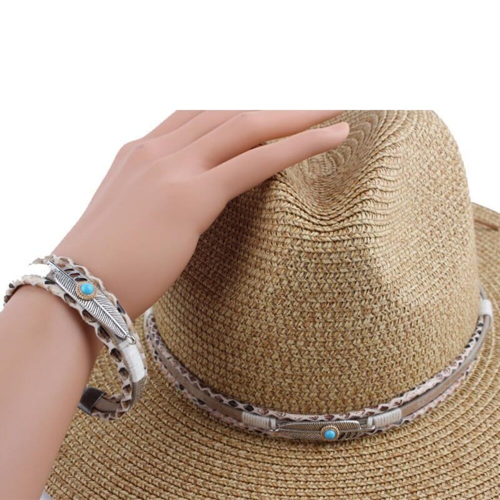 5398 Hat Bands For Women Fedora Men Cowboy Cowgirl Hats Handmade - Picture 3 of 3